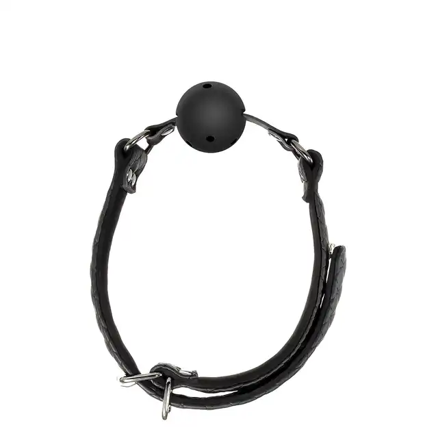 Dream Toys - Blaze Ball Gag Diamond Black - czarny, oddychający gag. Zniewolenie partnera