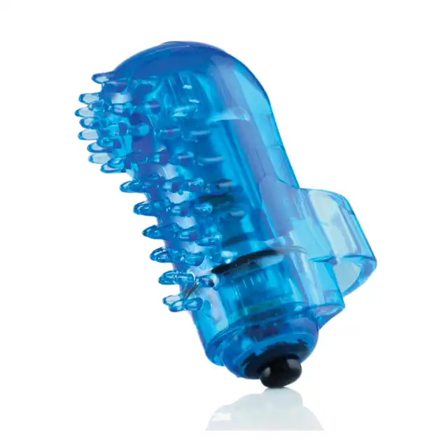 The Screaming O - Fingo Tingly Blue. Wibrator na palec z ekstra wypustkami stymulującymi 