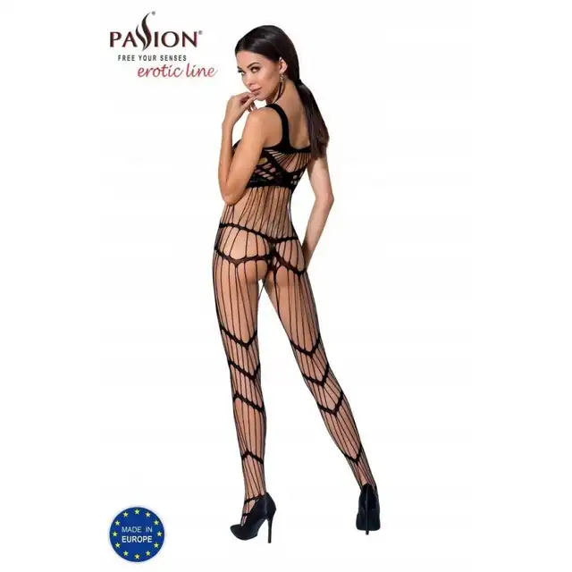 Passion - BS058 Bodystocking Black - wyjątkowo seksowny bodystocking w czarnym kolorze 