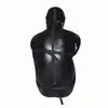 O-Products - Body Bag Full Cover Straitjacket L. Czarny kaftan na ciało BDSM z otworami do oddychania  i pasami do krępowania 