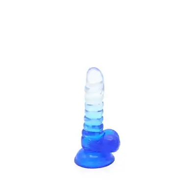 Kiotos Cox Color 01 - Clear - Blue - dwukolorowe dildo, mocna przyssawka. Gwarancja jakości