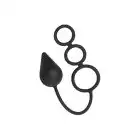Master Series - Triple Threat 3 Ring&amp;Anal Plug. Wyjątkowy zestaw 3 ringów i pluga analnego 