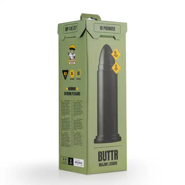 Buttr - 10 Punder Dildo. Wtyczka analna XXL to stymulującym kształcie pocisku 