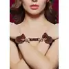 Ouch Halo - Wrist &amp; Ankle Cuffs - Burgundy - elegancki zestaw mankietów na nadgarstki lub kostki. Luksusowa sesja BDSM