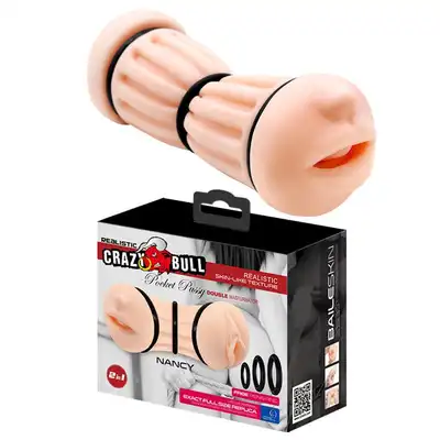 Crazy Bull - Nancy Pocket Pussy - niesamowity, podwójny kieszonkowy masturbator, wagina oraz usta