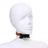 O-Products - Brown Leather Bow Tie Collar&amp;Leash. Elegancka obroża z kokardką i smyczą ze skóry wegańskiej 