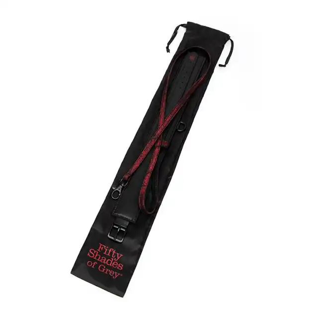 Fifty Shades of Grey - Sweet Anticipation Collar &amp; Lead - luksusowa obroża ze smyczą. Elegancka sesja BDSM