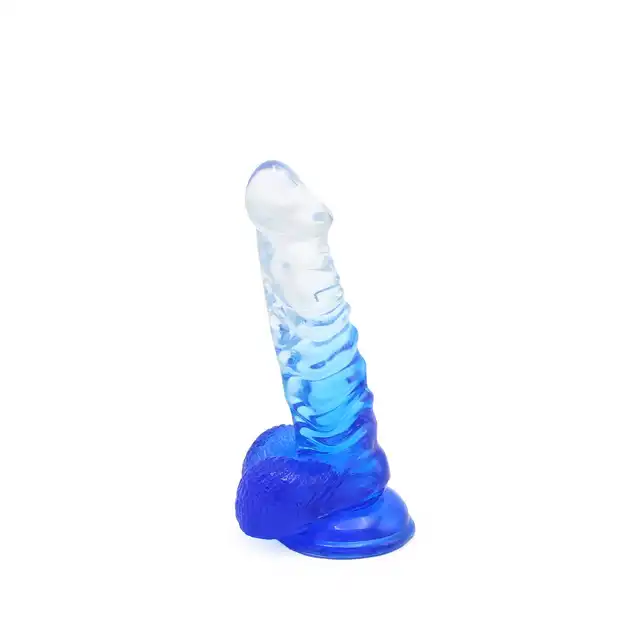 Kiotos Cox Color 02 - Clear - Blue - dwukolorowe dildo, mocna przyssawka. Gwarancja jakości