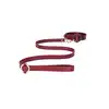 Ouch Halo - Collar With Leash - Burgundy - ekskluzywna smycz z obrożą. Luksusowa sesja BDSM