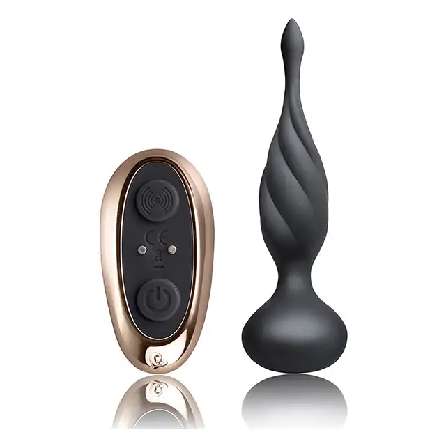 Rocks-Off - Petite Sensations Black USB. Plug na pilota  z satynowego silikonu, 10 trybów mega wibracji