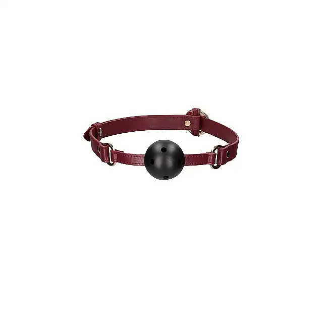 Ouch Halo - Breathable Ball Gag - Burgundy - stylowy gag. Luksusowa sesja BDSM