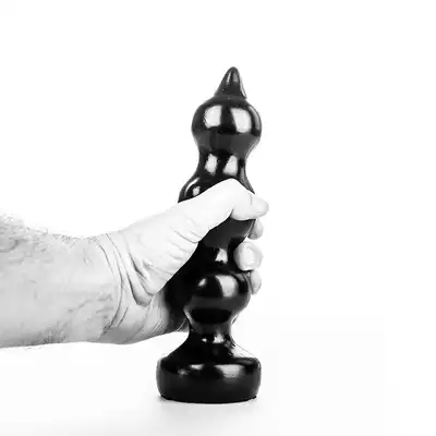 Bubble Toys - PouLou Black. Doskonale teksturowane dildo 24 cm . Truskawkowy aromat