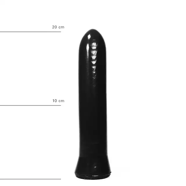 All Black - Dildo AB07 22,5 cm - gładkie, klasyczne czarne dildo. 22,5 cm przyjemności