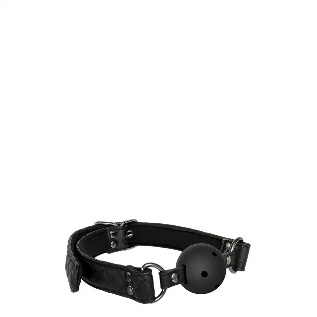 Dream Toys - Blaze Ball Gag Diamond Black - czarny, oddychający gag. Zniewolenie partnera