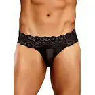 Male Power - Micro Thong Pinch Black  L/XL. Seksowne slipy męskie z odważną koronką 