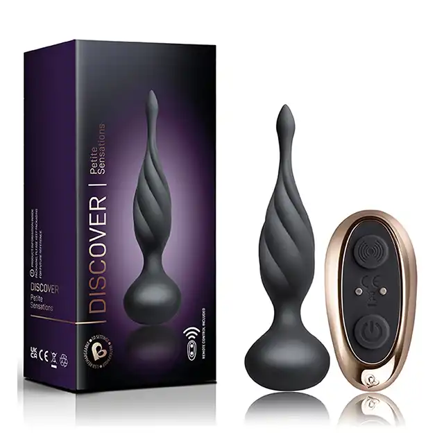  Rocks-Off - Petite Sensations Black USB. Plug na pilota  z satynowego silikonu, 10 trybów mega wibracji