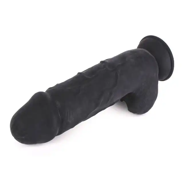 Kiotos Cox -  Black 002 - grube, czarne realistyczne dildo. Mocna przyssawka!
