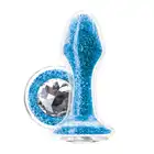  Ns Novelties - Stardust Glam Blue Unikatowo błyszczący korek analny z kryształkami Swarovskiego. 