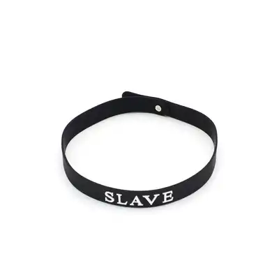 O-Products - Silicone Collar (SLAVE) - unikatowa obroża z napisem SLAVE. Jedwabisty silikon