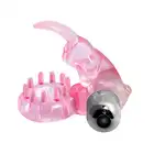 Baile - Love Rabbit Ring Pink - różowy wibrujący ring na penisa z uroczym króliczkiem 