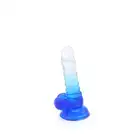 Kiotos Cox Color 01 - Clear - Blue - dwukolorowe dildo, mocna przyssawka. Gwarancja jakości