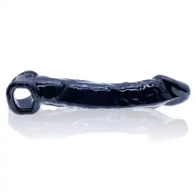 Oxballs - Muscle Ripped Cockaheath. Profilowana czarna nakładka na penisa z ringiem pod jądra + 2,5 cm