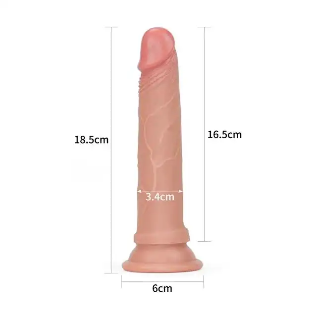 Lovetoy - 7" Nature Cock Flesh. Elastyczne i realistyczne dildo z mocną przyssawką. 