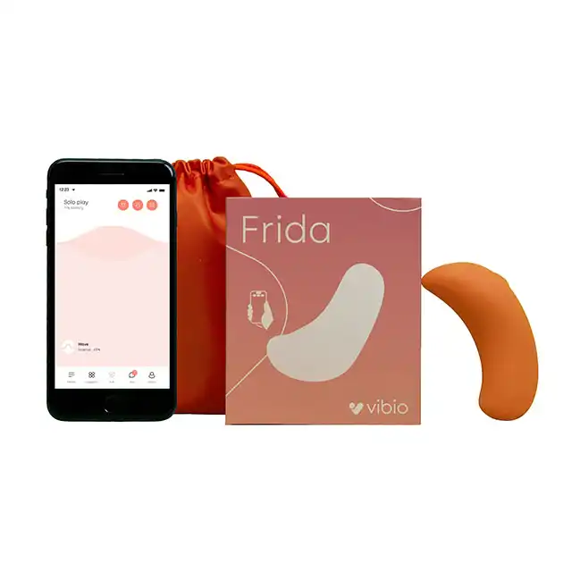 Vibio - Frida Lay-On Vibrator Peach. Luksusowy wibrator na aplikację. Dopasowujący się specjalnie do Twoich miejsc specjalnych.
