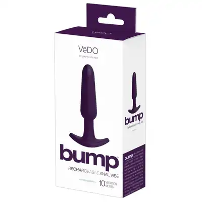 Bump - Deep Purple Anal USB. Plug analny z funkcją pamięci. 10 trybów wibracji, ładowany na USB.