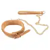 Vegan Fetish - Collar with Leash. Wegański zestaw na szyję z wytrzymałego, korkowego materiału. Idealny prezent do butelki wina.