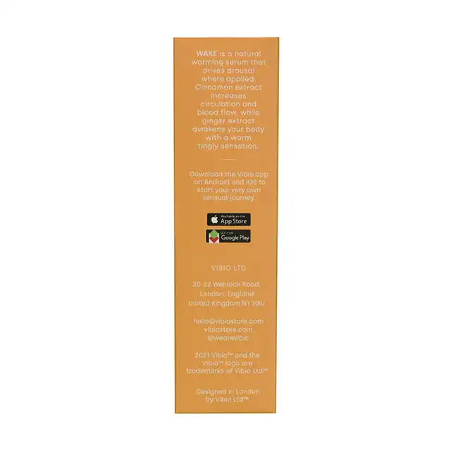 Vibio - Wake Stimulating Gel. Naturalny, wegański żel stymulujący na bazie wody. Rozgrzej atmosferę jeszcze mocniej za pomocą cynamonowo imbirowego żelu