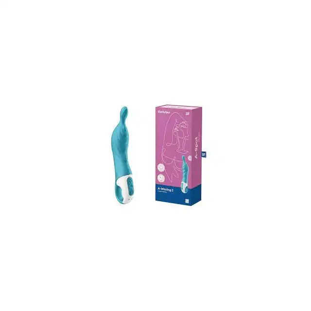 Satisfyer - A-Mazing 2 Turquoise - perfekcyjny wibrator do stymulacji punktu A, żłobienia na trzonie. Mega Sale!