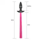 LoveToy - Anal Plug with Pony Tail Red - czarny korek analny z seksowym, czerwonym ogonem