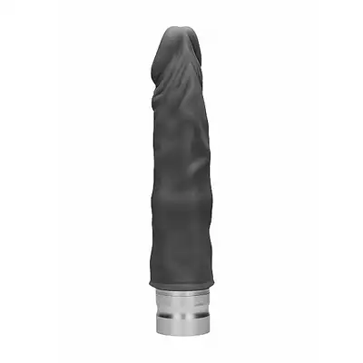 Shots - Realrock 17 cm Vibrating Dildo - Black - czarne, wibrujące dildo o niesamowicie realistycznym wyglądzie. Mega Sale!