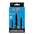 DreamToys - MenzStuff 3-PC Anal Cone Set. Czarny zestaw korków analnych w kształcie podobnym do choinki. Nowy kształt- nowa przyjemność.
