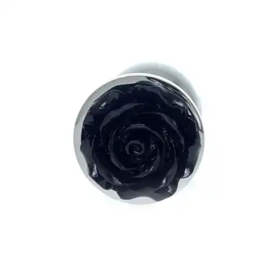 Bseries - Plug analny-Jewellery Silver PLUG ROSE- Black