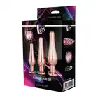 Dream Toys - Gleaming Love Pleasure Set Rose Gold. Różowo-złoty, smukły zestaw treningowy plugów analnych z kryształkami.
