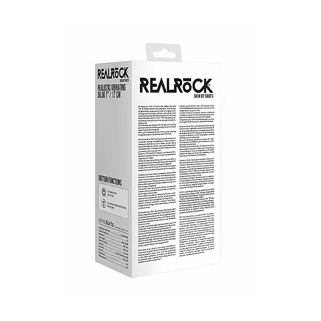Shots - Realrock 17 cm Vibrating Dildo - Black - czarne, wibrujące dildo o niesamowicie realistycznym wyglądzie. Mega Sale!