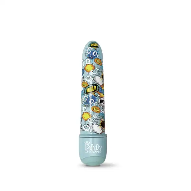 Prints Charming - Pop Tease 5" Blue. Rozkoszny, smukły wibrator z wybuchowym printem. Idealny do Twojej torebki.