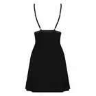Obsessive - Cecilla chemise L/XL  - seksowna czarna koszulka i stringi. Rozgrzej atmosferę!