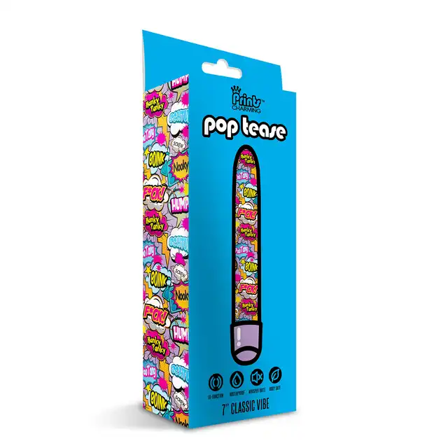 Prints Charming - Pop Tease 7" Purple. Twój idealny wibrator, klasyczny kształt, oryginalny design.
