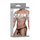 Male Power - Hose Thong S/M Black. Niezwykle seksowne, półtransparentne stringi męskie