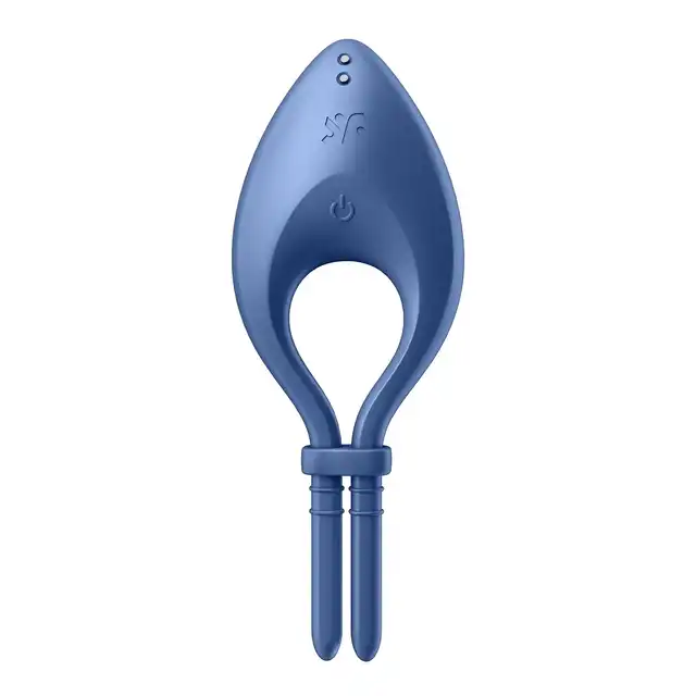Satisfyer - Bullseye Blue - regulowany, niebieski ring na penisa. Mocniejsza erekcja gwarantowana