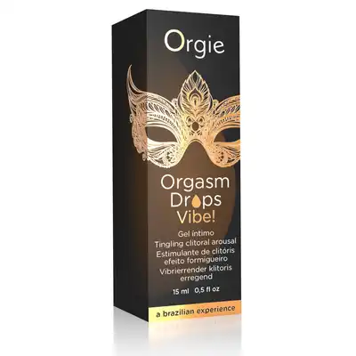 Orgie - Orgasm Drops Vibe Peach 15 ml. Brzoskwiniowy, rozgrzewający żel do łechtaczki. Wzmacnia apetyt na miłość