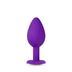 Temptasia - Bling Plug Small Purple. Mały silikonowy plug ze złotym kryształkiem w podstawie. Zabłyśnij przed partnerem