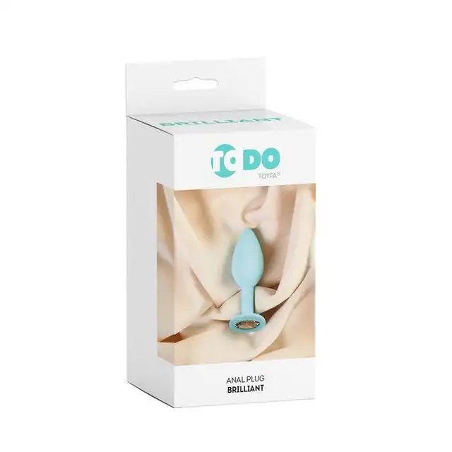 ToDo - Anal Plug Brilliant Blue - turkusowy korek analny z pięknym brylantem 