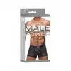 Male Power - Zip Pouch Short S. Czarne seksowne bokserki z ukośnym zamkiem 