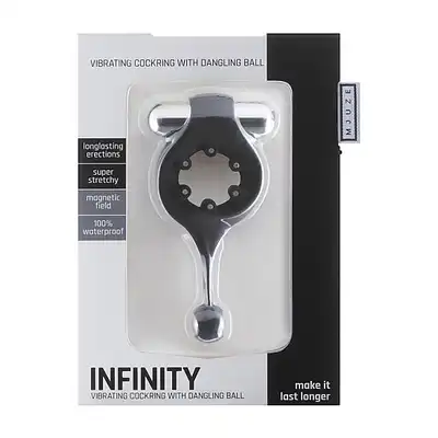 Infinity - Vibrating Cockring - wibrujący ring na penisa z metalową kulką do stymulacji analnej. Mega Sale!