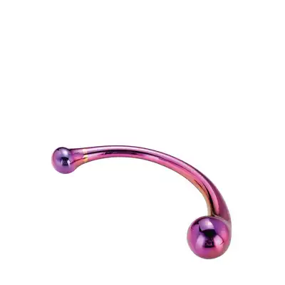 Glamour Glass - Curved Big Wand. Ekskluzywne dwustronne dildo do punktu G ze szkła borokrzemianowego