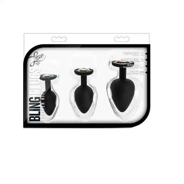 Luxe - Bling Plugs Training Kit Black. Najlepszy zestaw czarnych wtyczek analnych. Sam zdecyduj na co Cię stać. Mega sale!